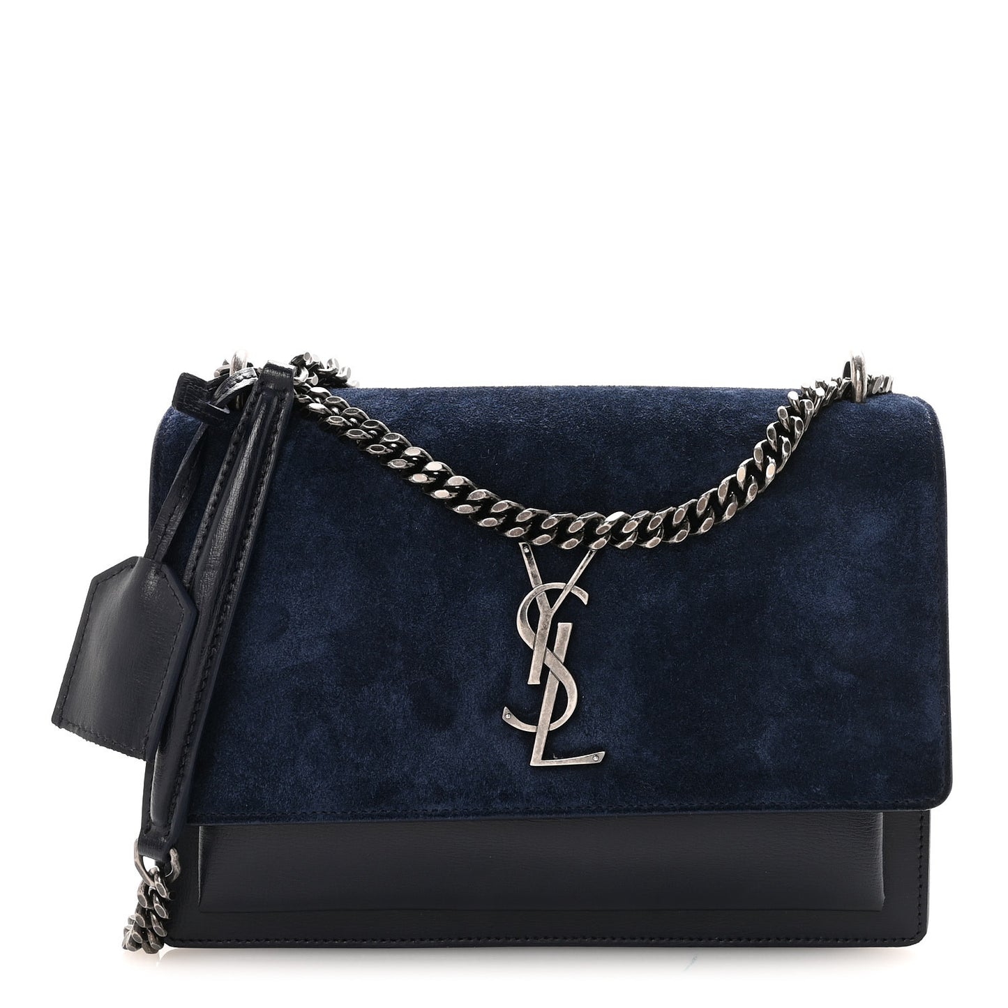 Suede Calfskin Medium Monogram Sunset Bleu Fonce