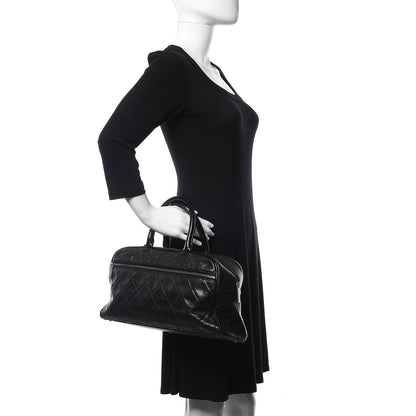 Chanel Caviar Patent Quilted Large Bowler Black 2 of 10