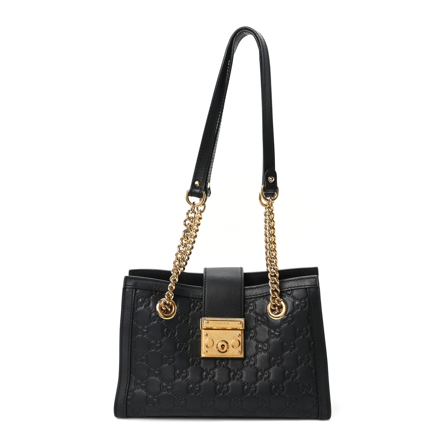 Guccissima Small Padlock Tote Black