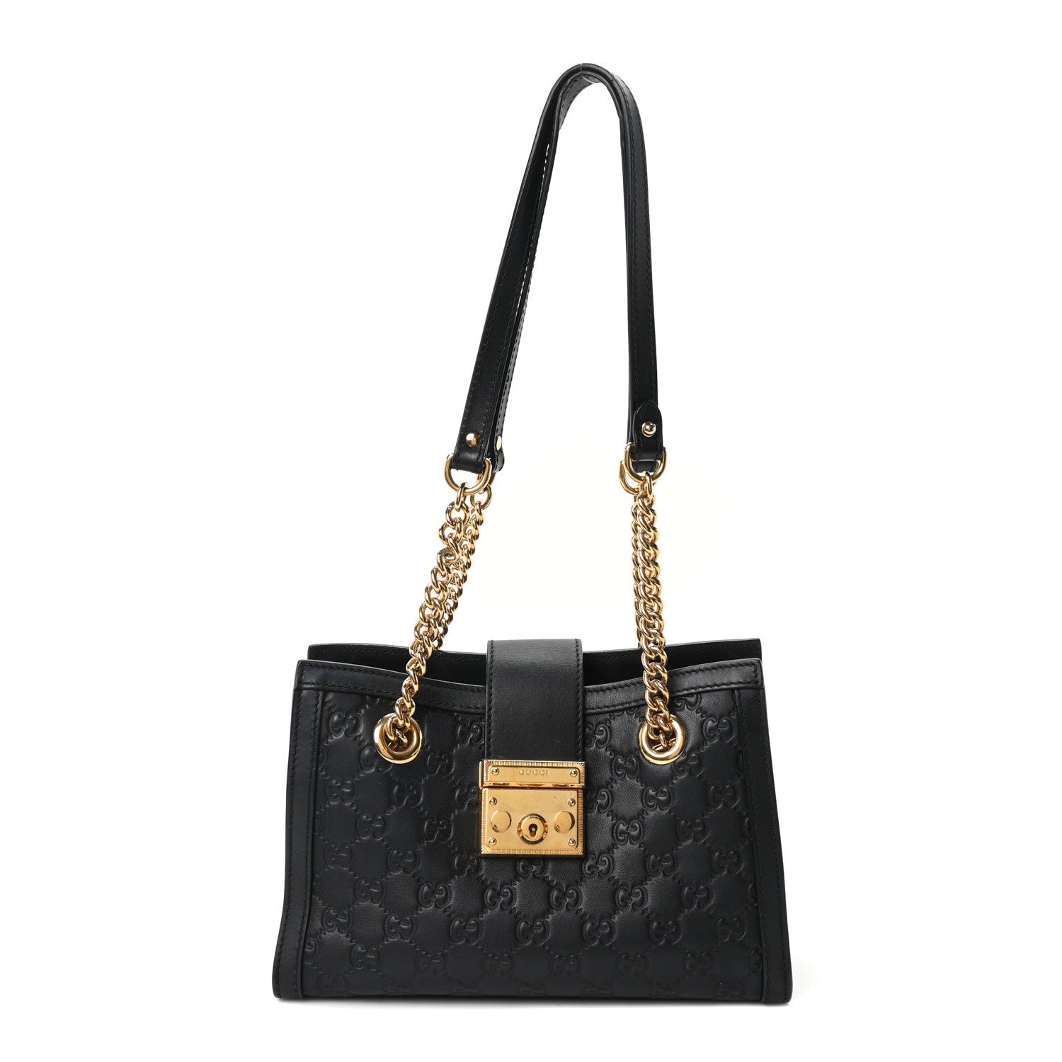 Gucci Guccissima Small Padlock Tote Black 1 of 10