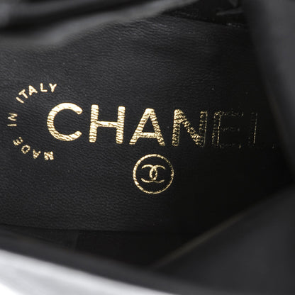 Chanel Crumpled Patent Calfskin Cap Toe Short Boots 40 Black 9 of 10