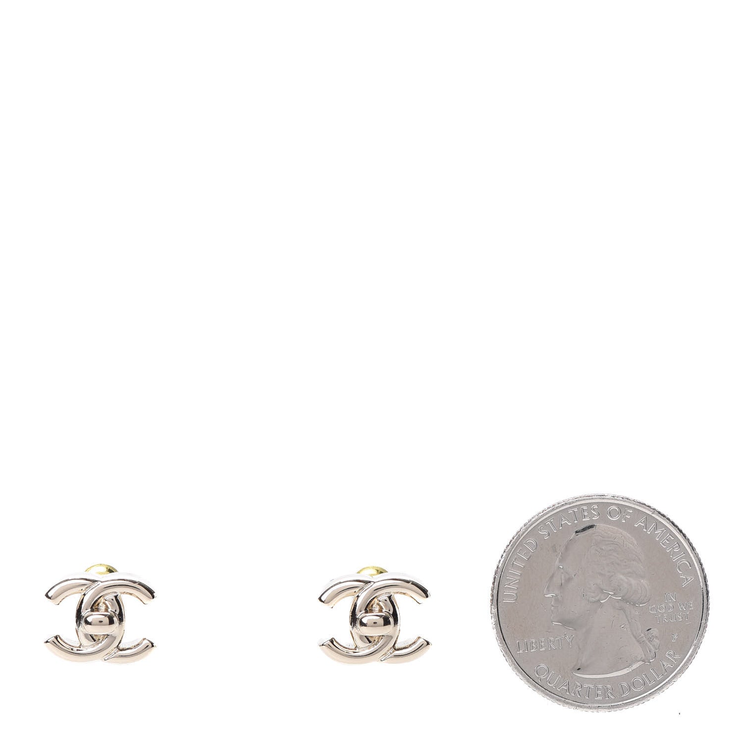 Chanel Metal CC Turnlock Earrings Gold 2 of 5