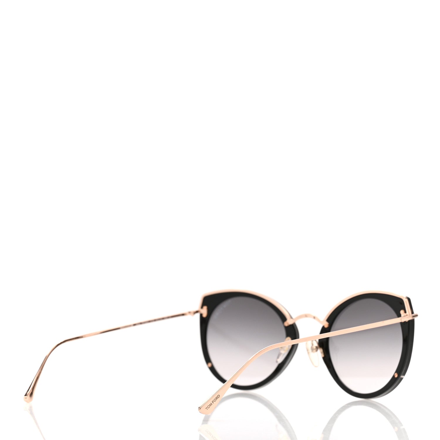 Tom Ford Acetate Metal Jess Cat Eye Sunglasses TF683 Black 4 of 7