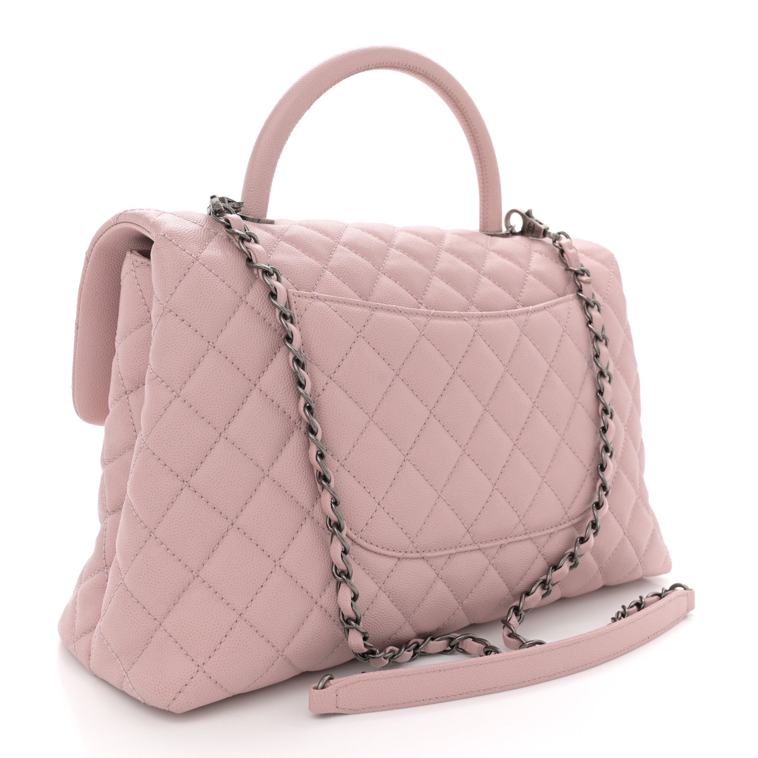Chanel Caviar Quilted Medium Coco Handle Flap Light Pink 2 of 10