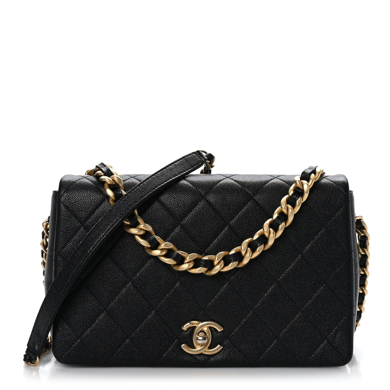 Chanel Caviar Quilted Medium Fashion Therapy Flap Bag Black 1 of 9