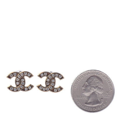 Chanel Crystal CC Earrings Gold 2 of 6