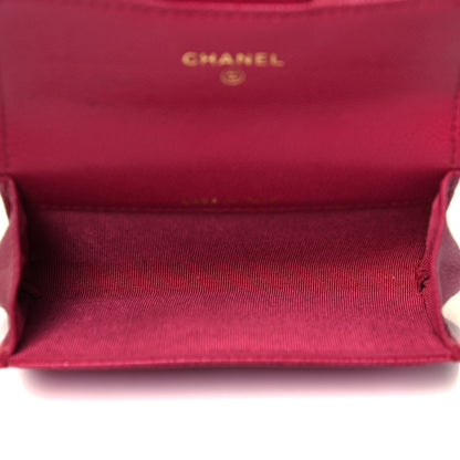 Chanel Caviar Quilted Flap Card Holder Wallet Dark Pink 5 of 7