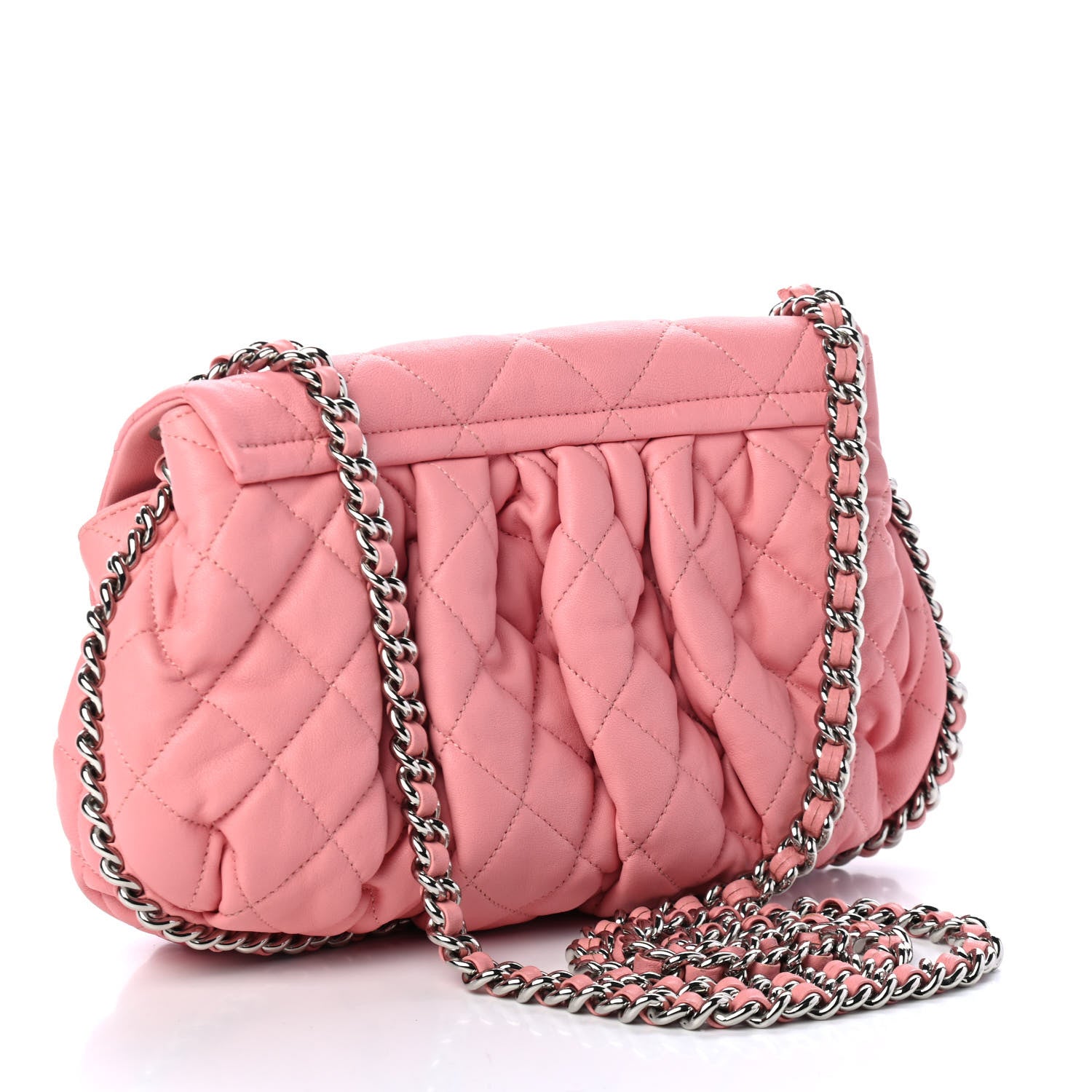 Chanel Washed Lambskin Quilted Medium Chain Around Messenger Pink 2 of 4