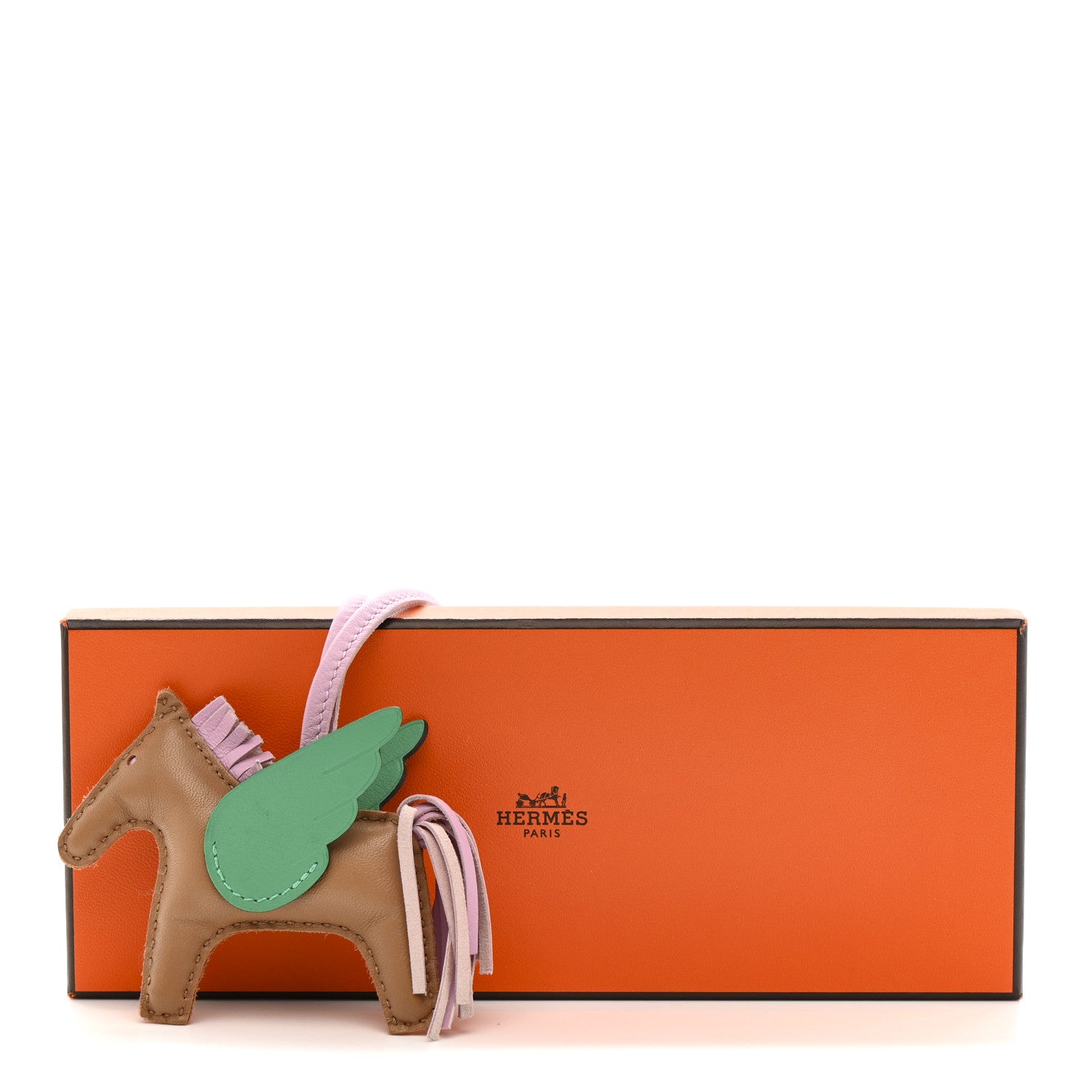 Hermes Milo Lambskin Grigri Rodeo Pegase Horse Bag Charm PM Chai