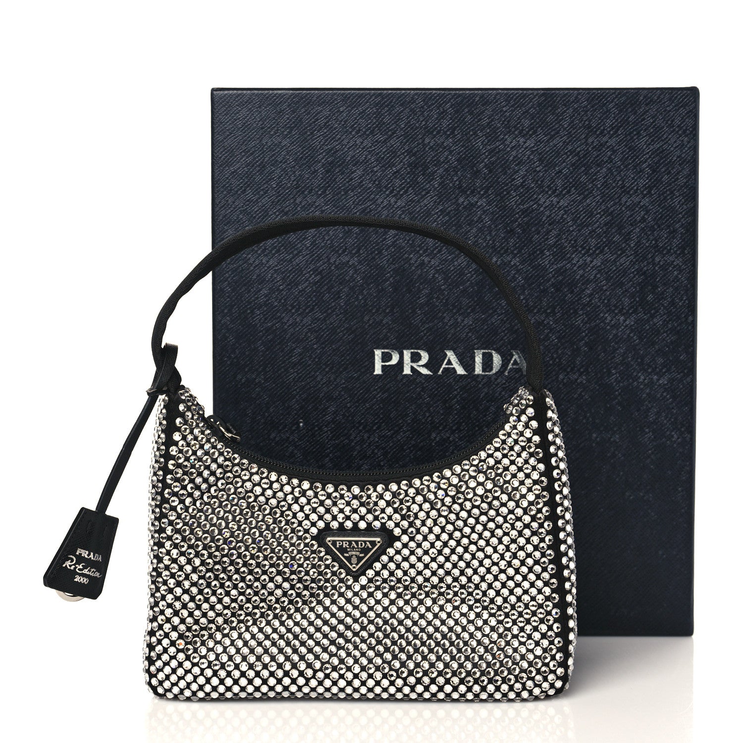 Prada Satin Crystal Mini Re-Edition 2000 Bag Cristal 10 of 10