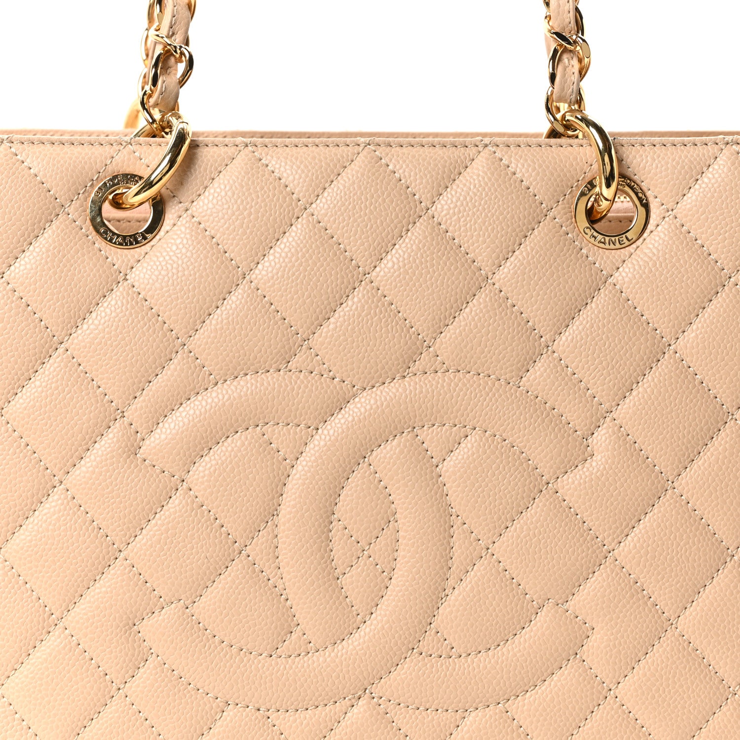 Chanel Caviar Quilted Grand Shopping Tote GST Beige Clair 14 of 21