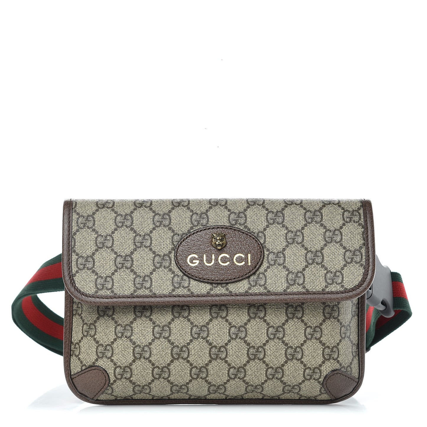 GG Supreme Monogram Neo Vintage Web Belt Bag Brown