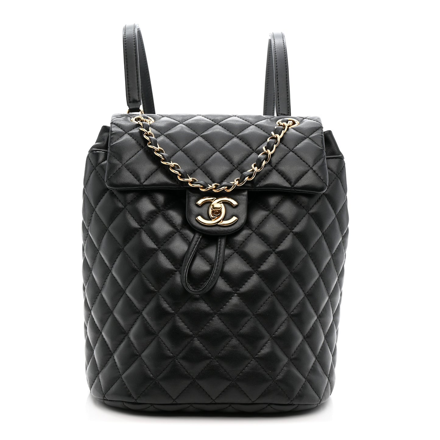 Calfskin Quilted Small Urban Spirit Backpack Black