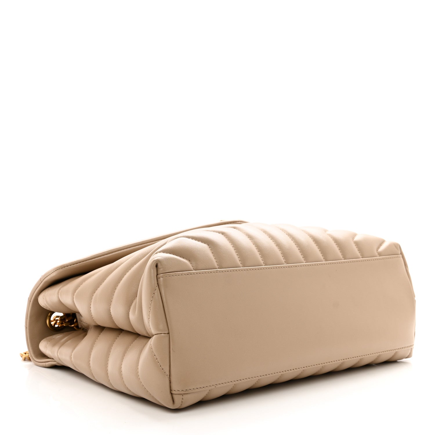 Saint Laurent Calfskin Y Quilted Monogram Medium Loulou Chain Satchel Dark Beige 4 of 10