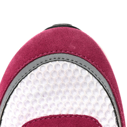 Chanel Mesh Suede Calfskin Womens CC Sneakers 37 White Dark Pink Grey 9 of 14