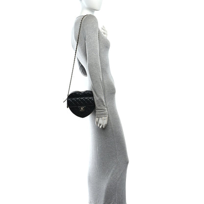 Chanel Lambskin Quilted CC In Love Heart Bag Black 2 of 9