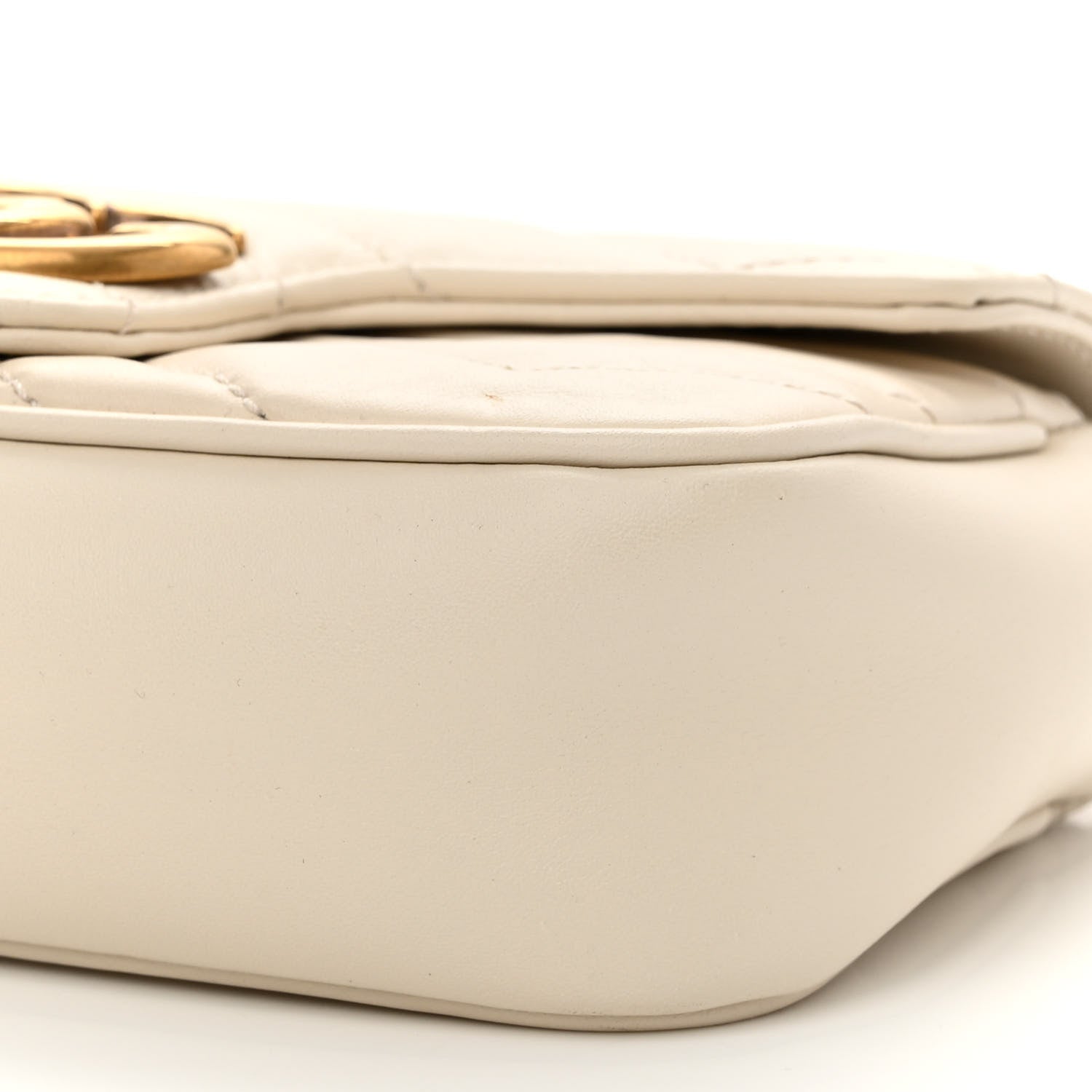 Gucci Calfskin Matelasse Super Mini GG Marmont Shoulder Bag White 10 of 11