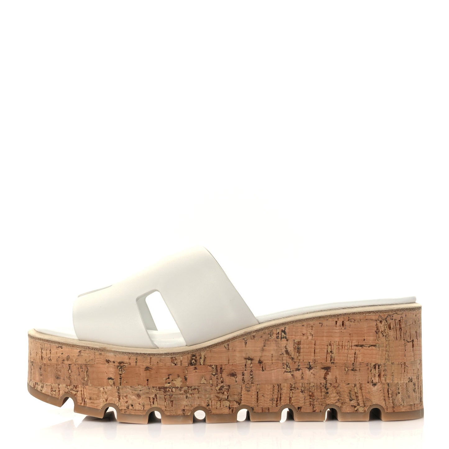 Calfskin Cork Eze 30 Sandals 38 White