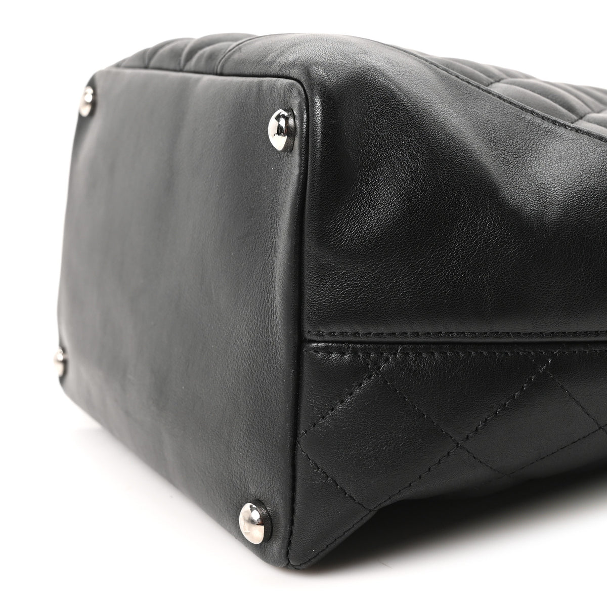 Chanel Calfskin Quilted Medium Cambon Tote Black White 10 of 10