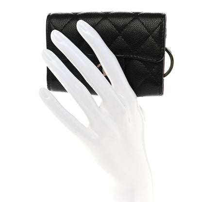 Chanel Caviar Quilted Classic 4 Key Holder Wallet Black 2 of 9