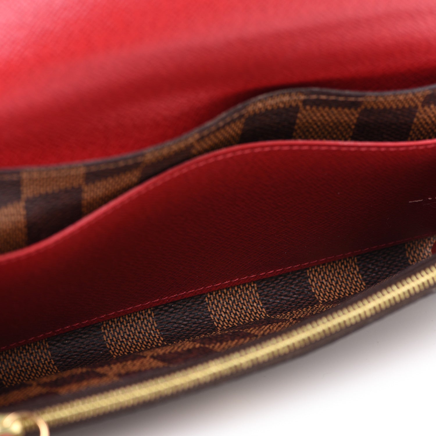Louis Vuitton Damier Ebene Emilie Wallet Red 5 of 9