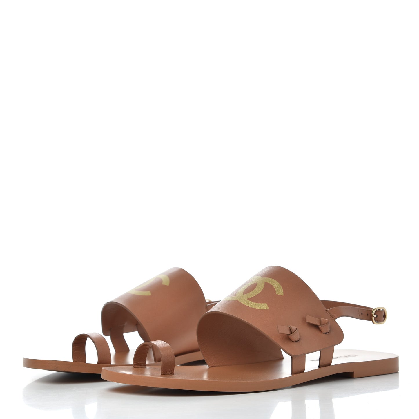 Goatskin CC Sandals 40 Brown