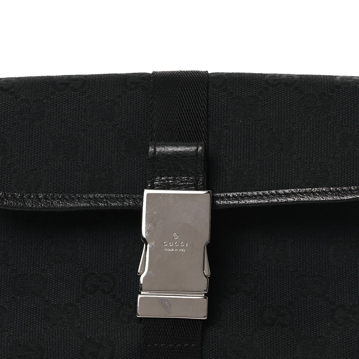 GG Monogram Web Buckle Belt Bag Black