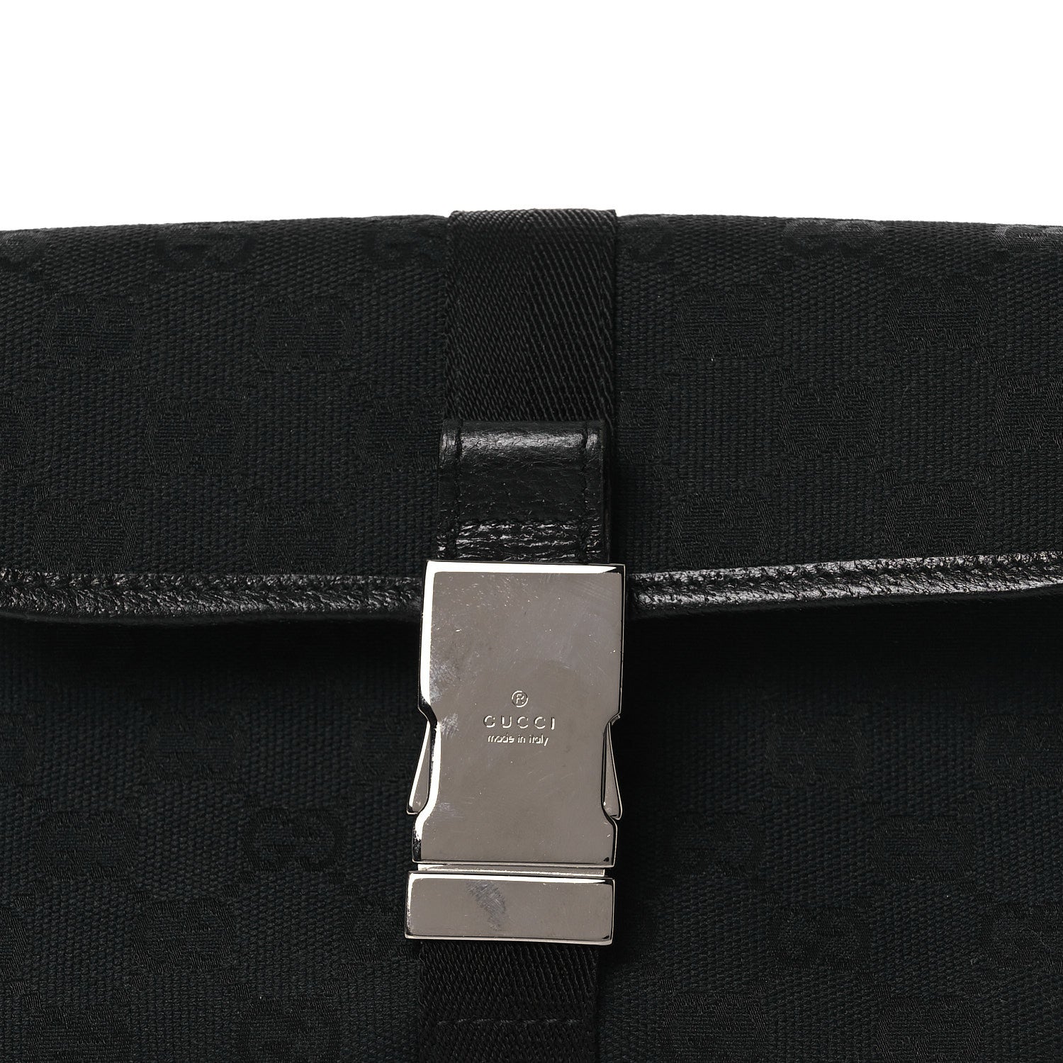 Gucci GG Monogram Web Buckle Belt Bag Black 8 of 11