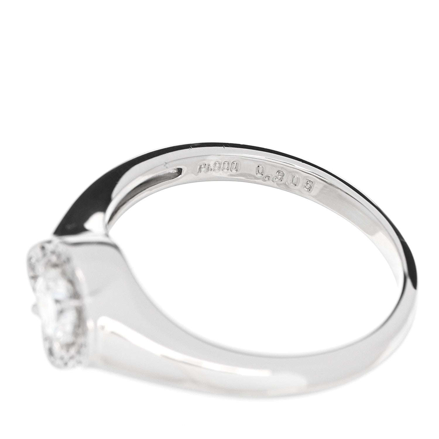 Parker & West by FASHIONPHILE Platinum Diamond .30ct Floral Signet Ring 53 6.25 8 of 9