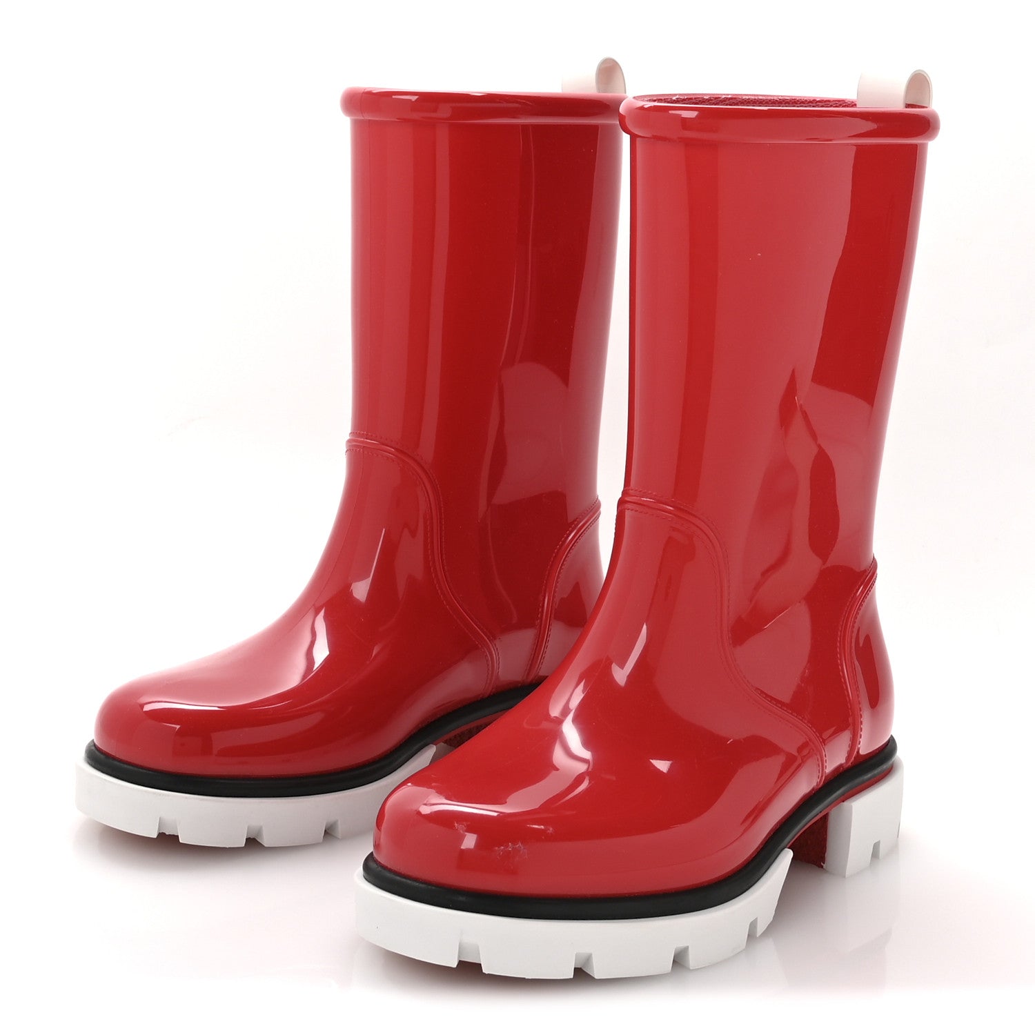 Christian Louboutin PVC Patent Toy Pluie Flat Rain Boots 35 Loubi 4 of 8