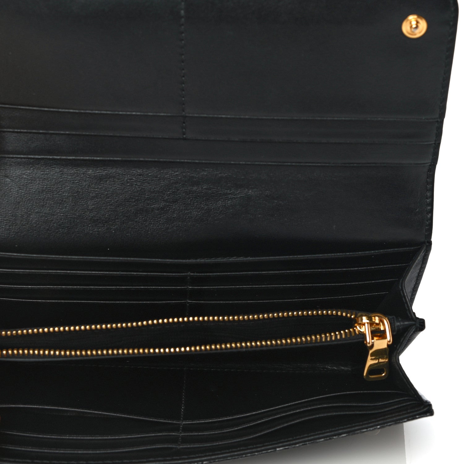 Miu Miu Patent Embossed Crocodile Continental Wallet Black 5 of 10