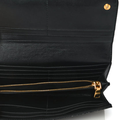 Miu Miu Patent Embossed Crocodile Continental Wallet Black 5 of 10
