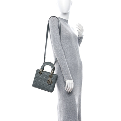 Christian Dior Lambskin Cannage Small My ABCDior Lady Dior Grey 2 of 11