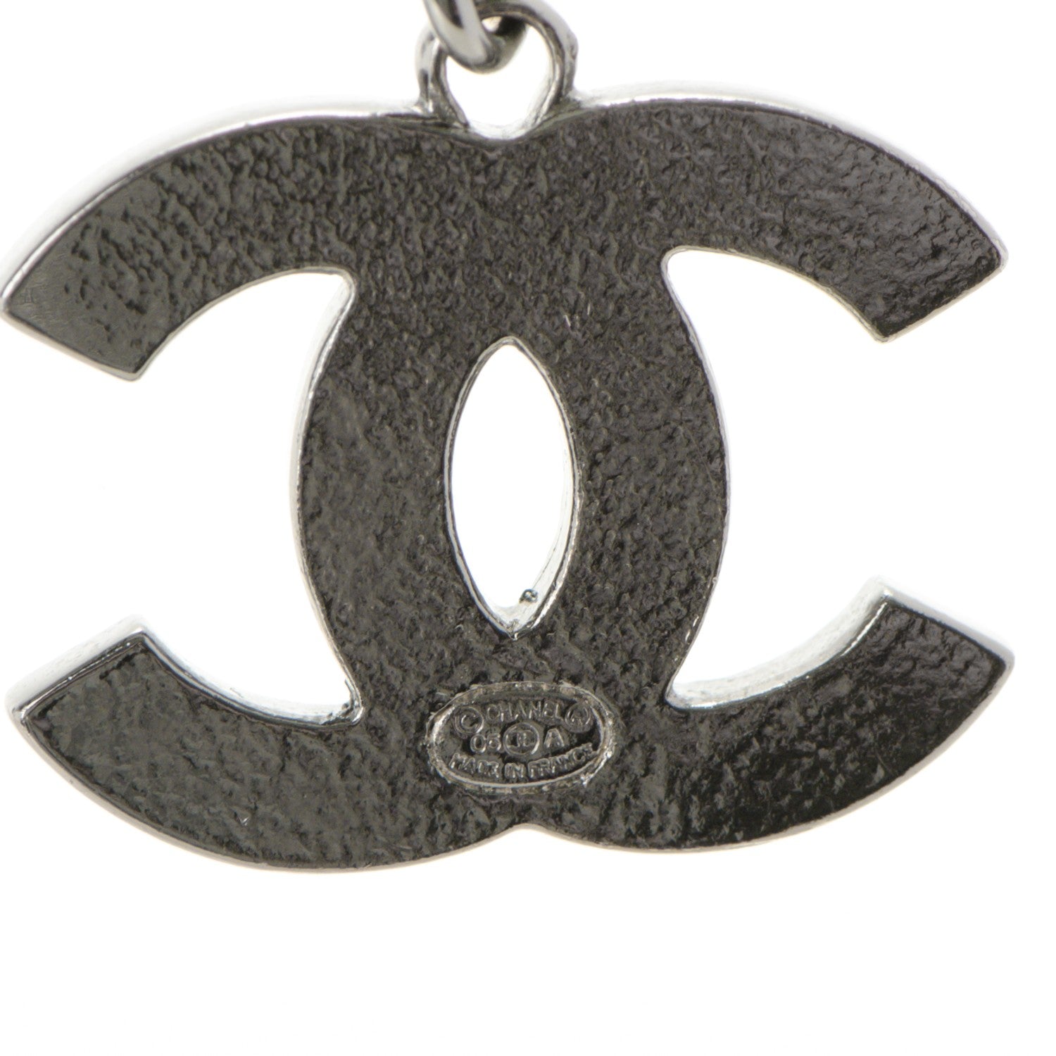 Chanel Crystal Large CC Necklace Silver Multicolor 4 of 5