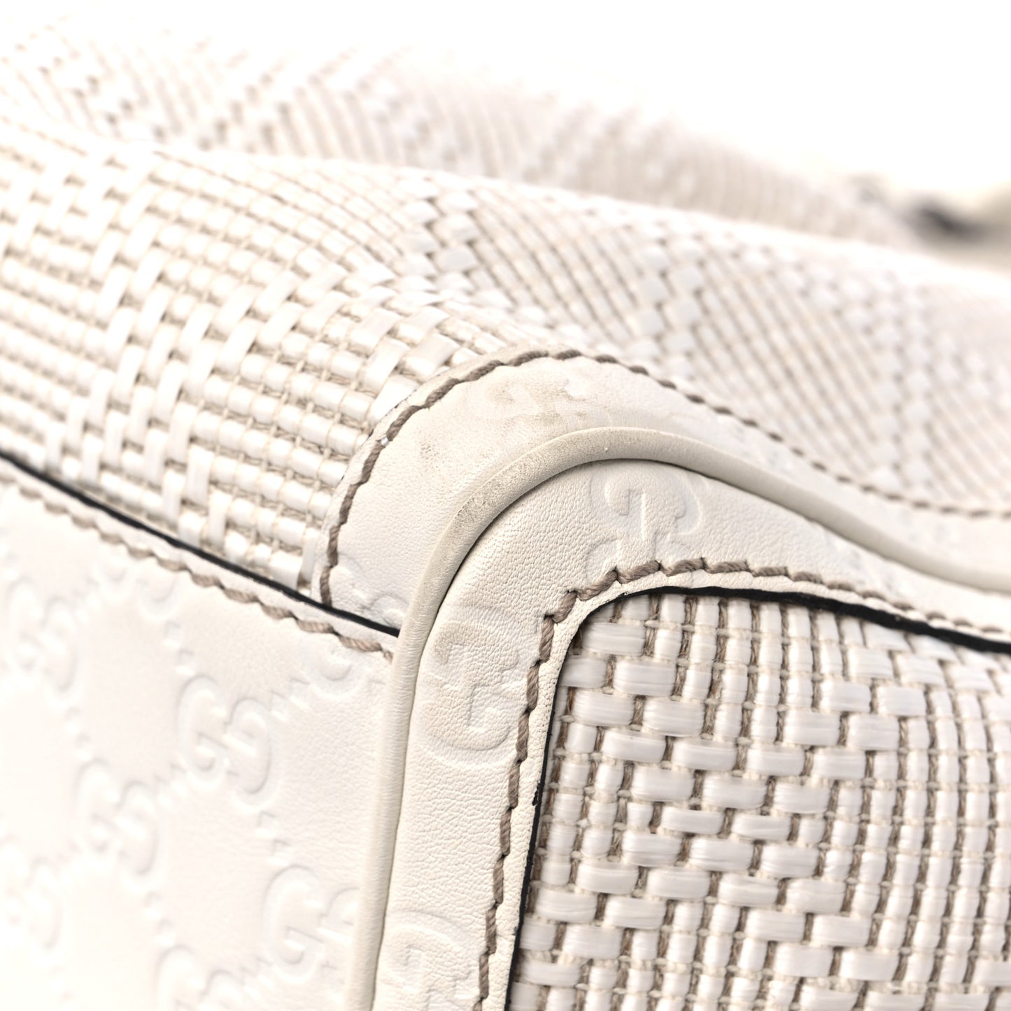 Woven Raffia Diamante Medium Sukey Tote White