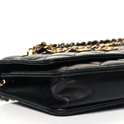 Chanel Lambskin Quilted Egyptian Amulet Wallet On Chain WOC Black 8 of 9