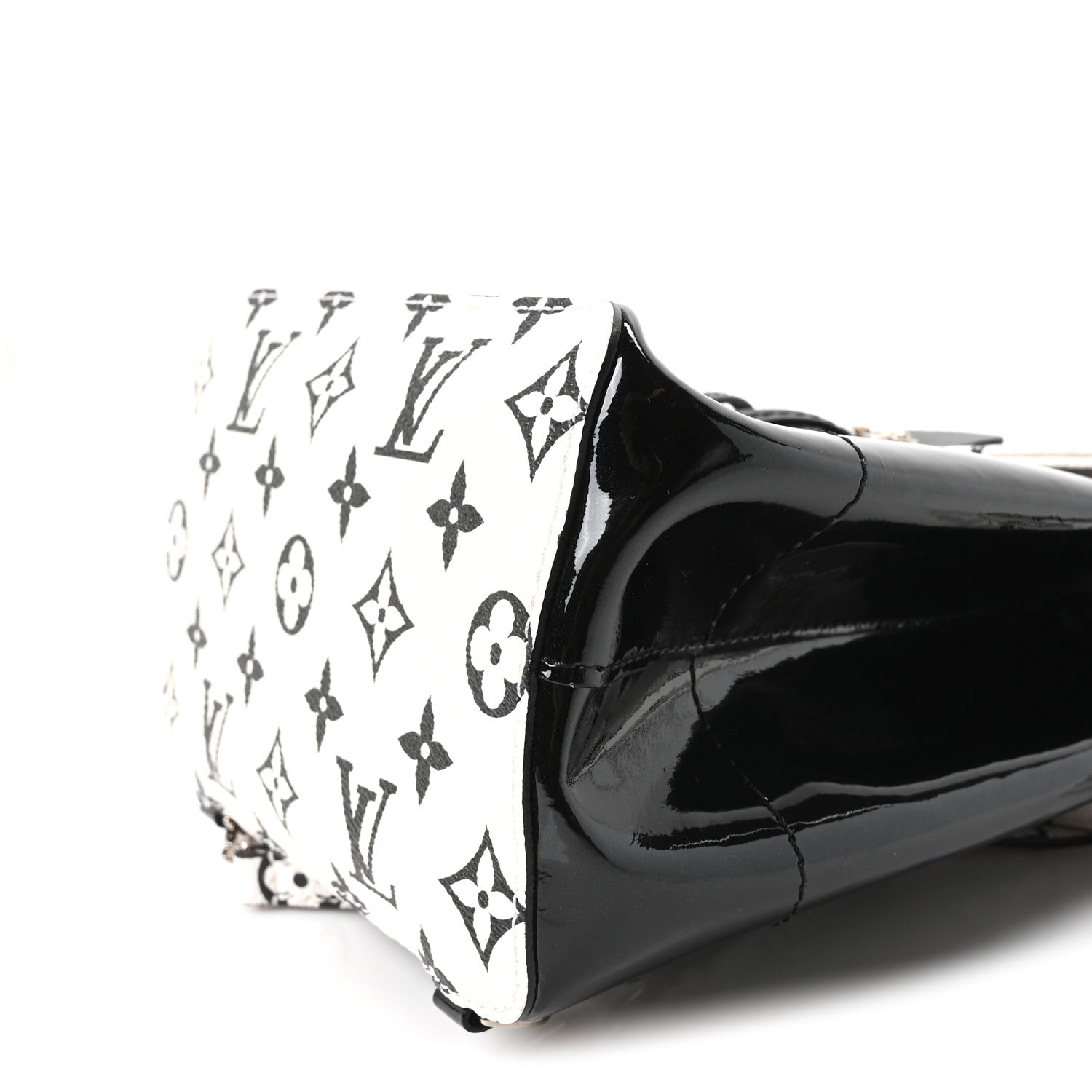 Louis Vuitton Patent Monogram Hot Springs Backpack Black White 8 of 9