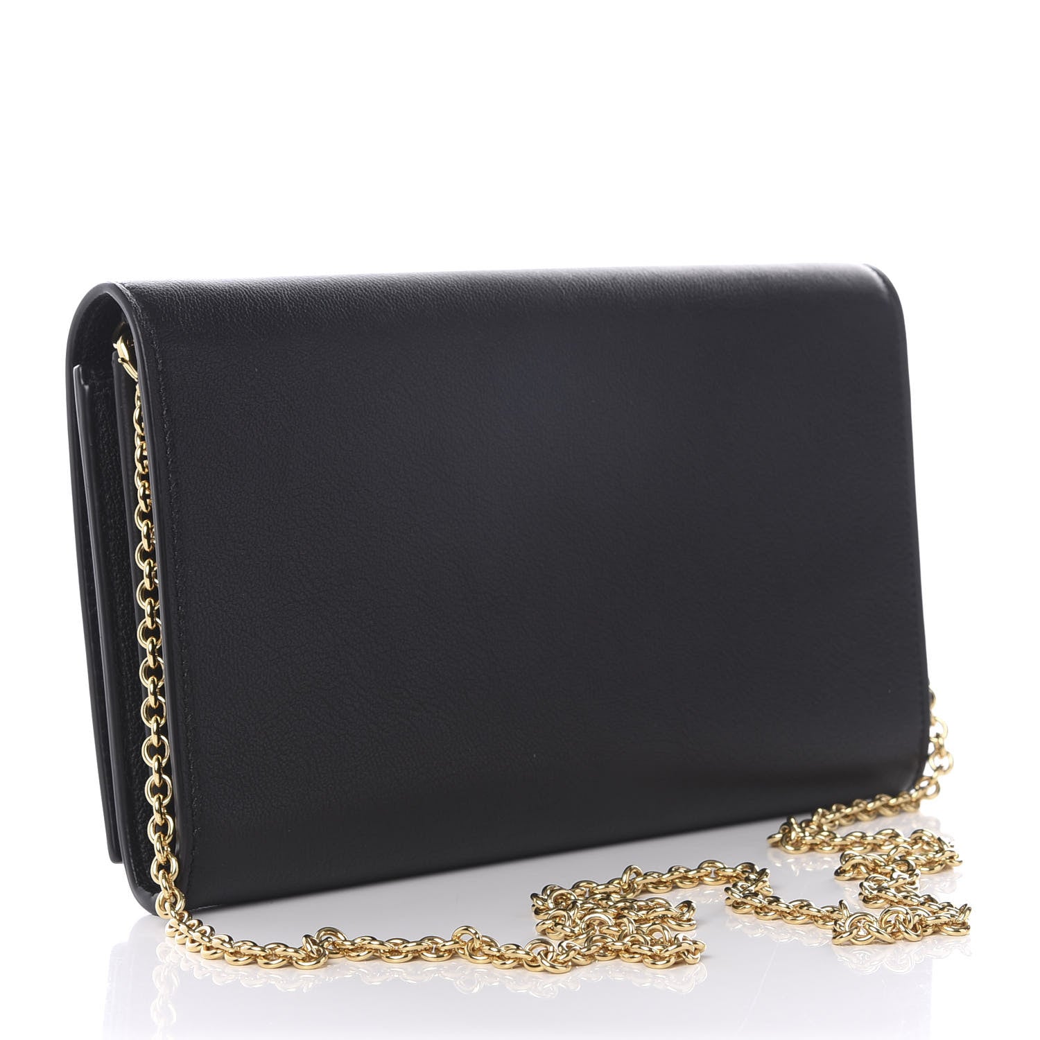 Saint Laurent Calfskin Monogram Belle de Jour Chain Clutch Black 2 of 8