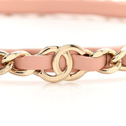 Chanel Metal Lambskin CC Turnlock Chain Headband Gold Pink 3 of 5