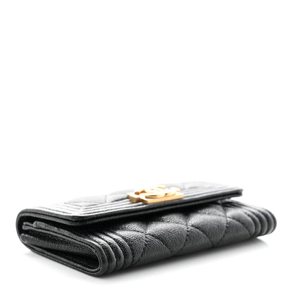 Chanel Caviar Quilted Boy Flap Card Holder Black 4 of 9