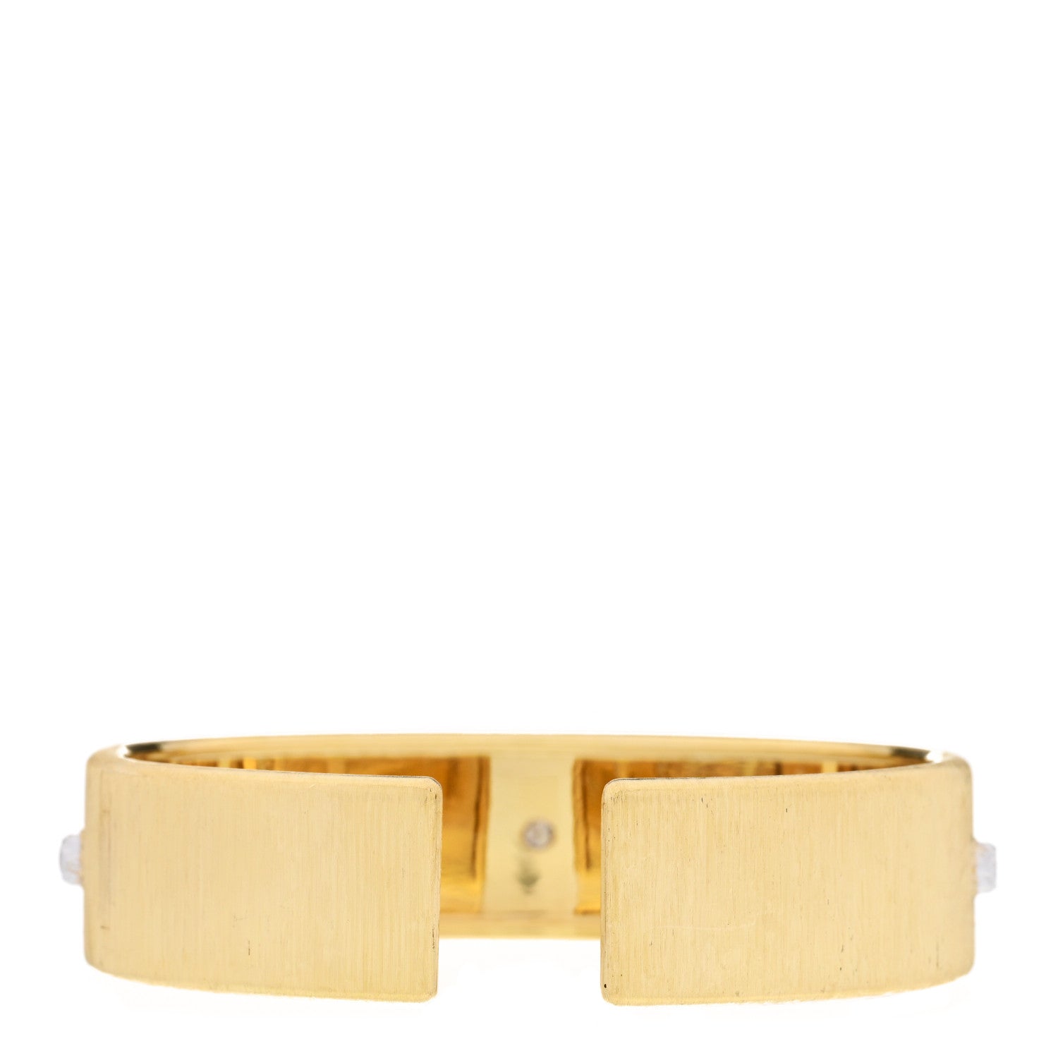 Buccellati 18K Yellow White Gold Diamond Wide Macri Classica Cuff Bracelet 2 of 4