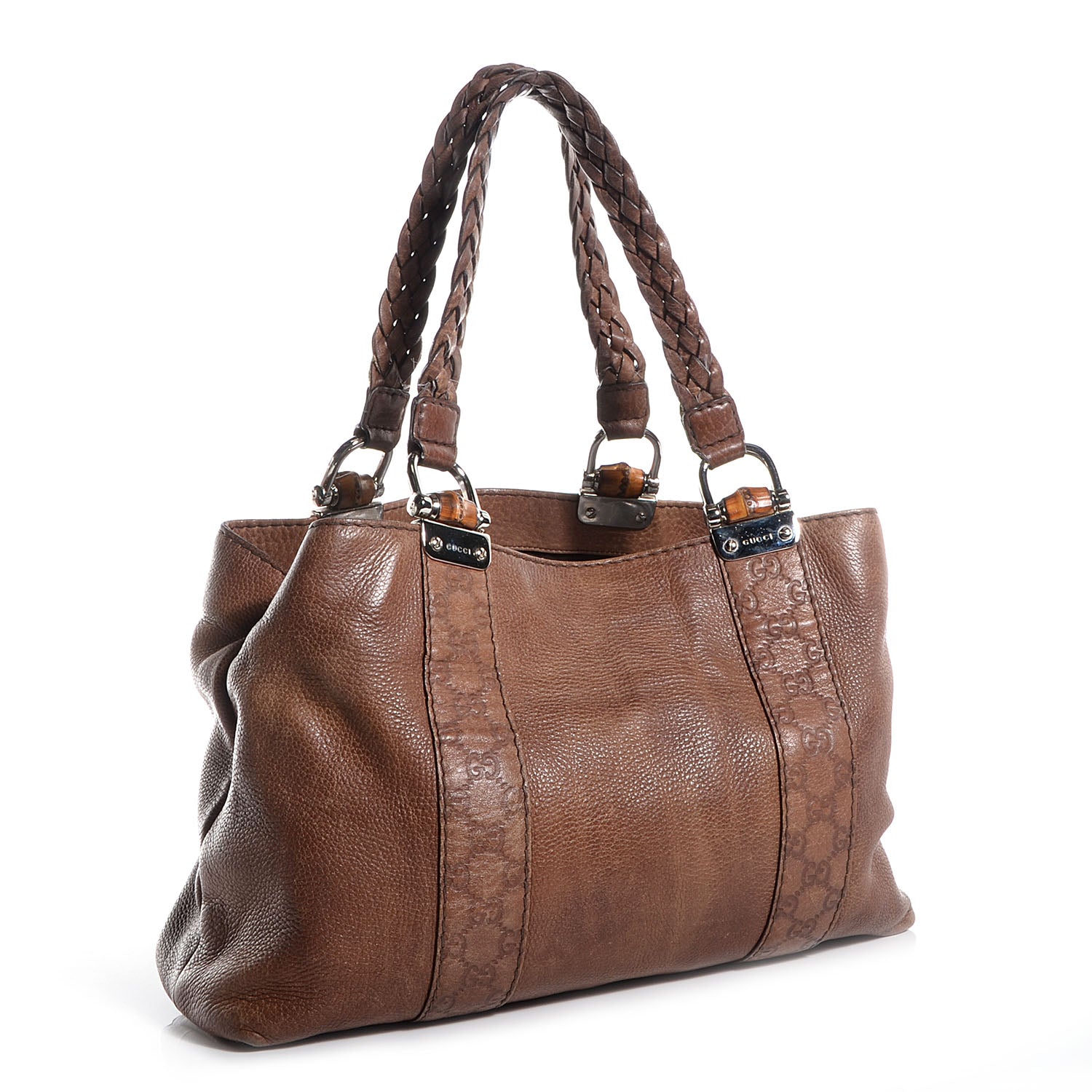 Gucci Guccissima Leather Bamboo Bar Medium Tote 3 of 7