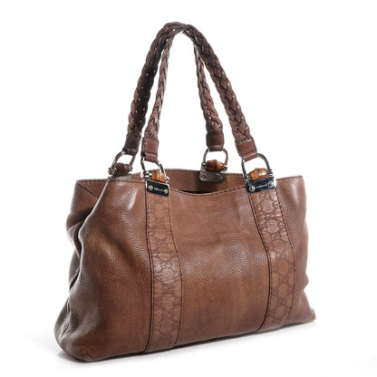 Gucci Guccissima Leather Bamboo Bar Medium Tote 3 of 7