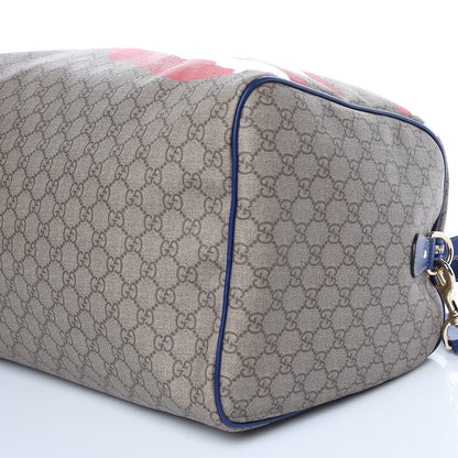 Gucci GG Plus Monogram Large Boston USA Flag Unicef Duffle Blue 9 of 10