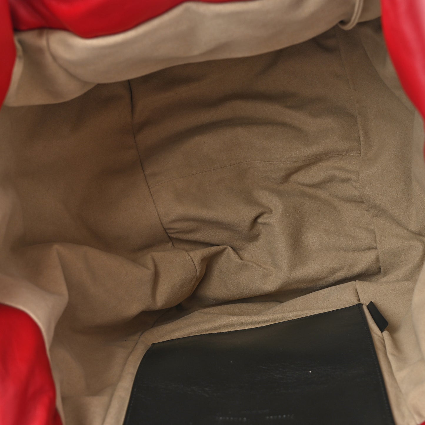 Lambskin Large Puffy Tobo Tote Red