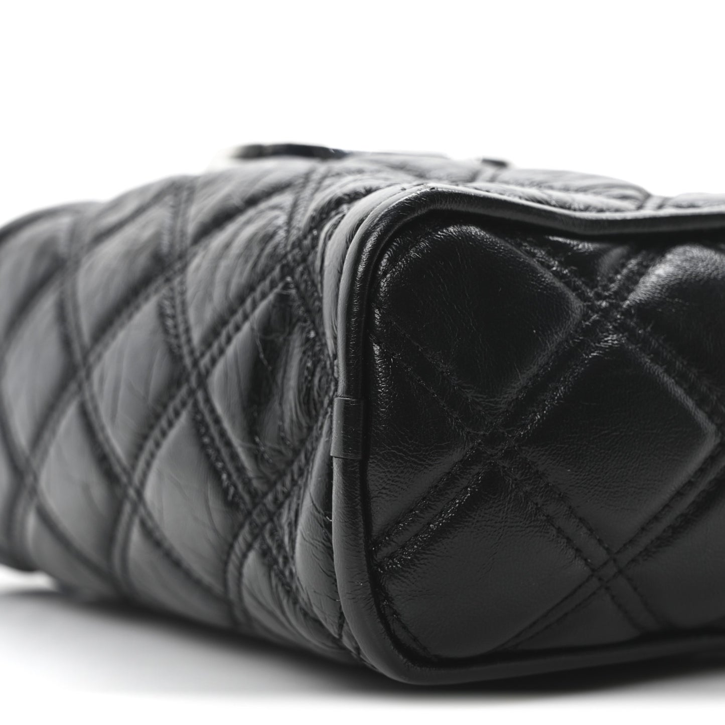 Natural Grain Calfskin Quilted The Softshot 21 Bag Black