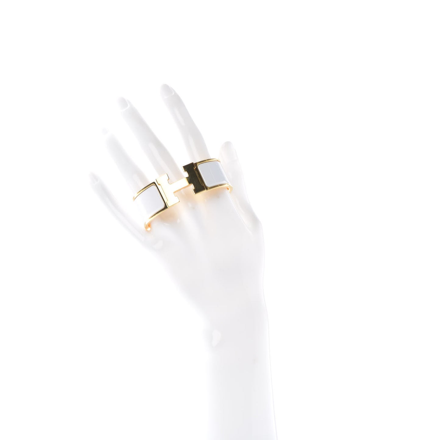 Enamel Wide Clic Clac H Bracelet PM White