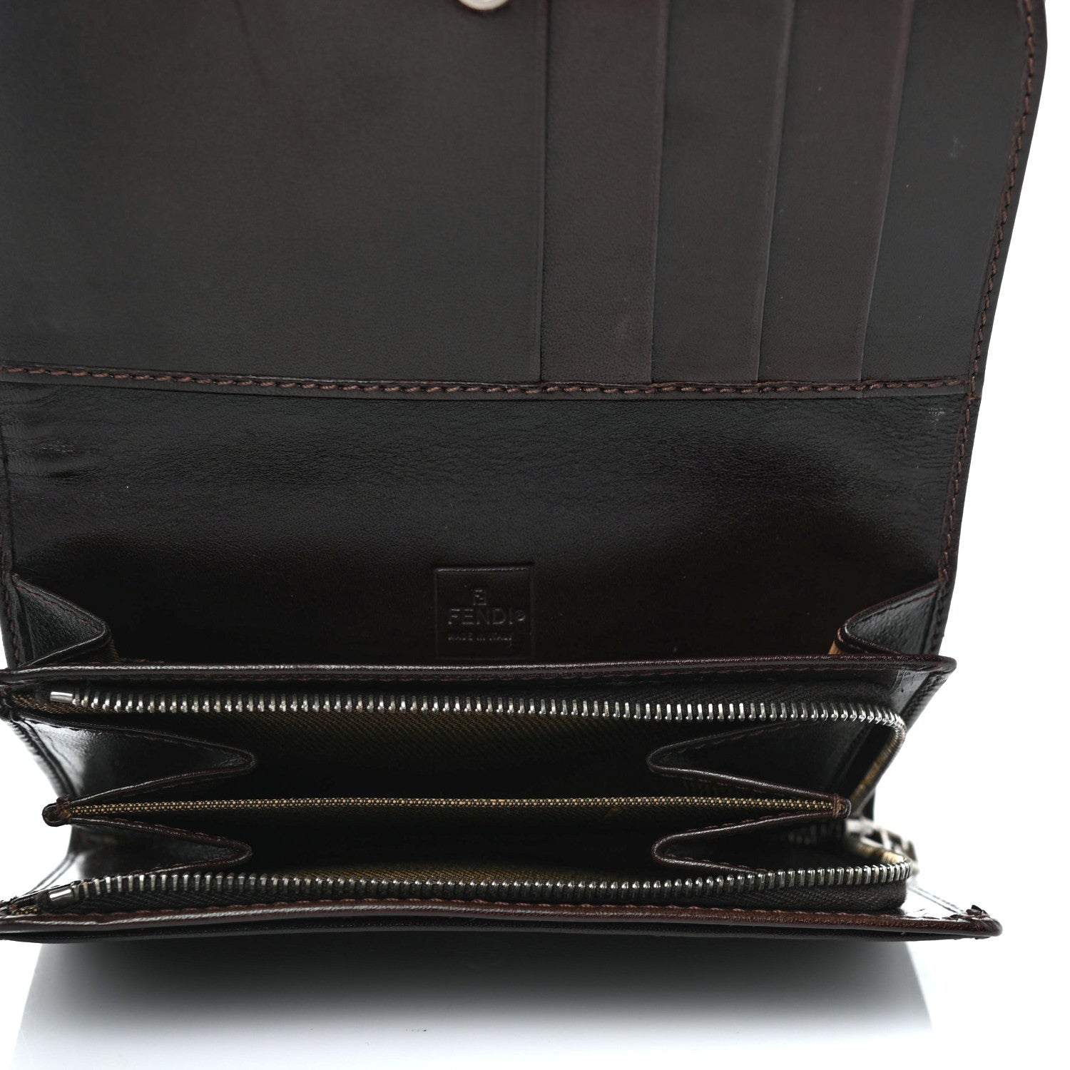 Fendi Zucca Compact Wallet Tobacco 4 of 4