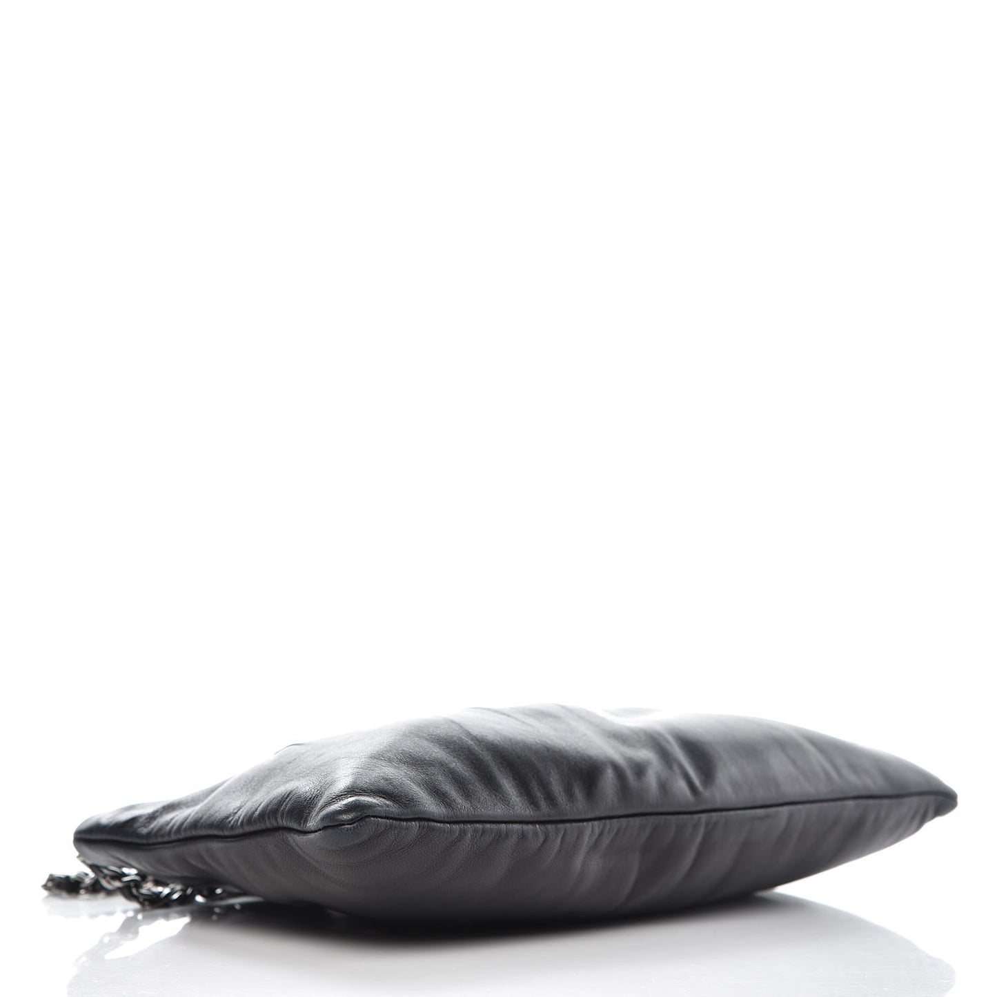 Lambskin Pleated Tassel Shoulder Bag Black