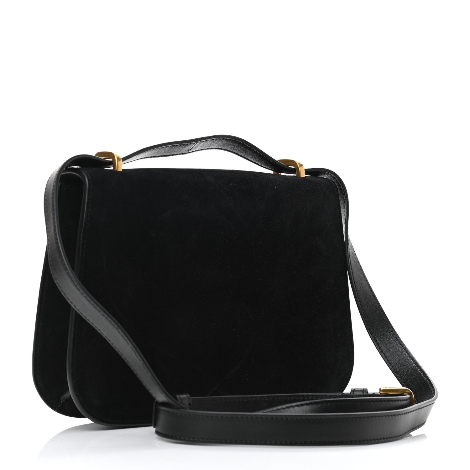 Saint Laurent Suede Small Spontini Saddle Bag Black 3 of 10